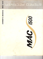McIntosh MAC-1500 - Owners manual